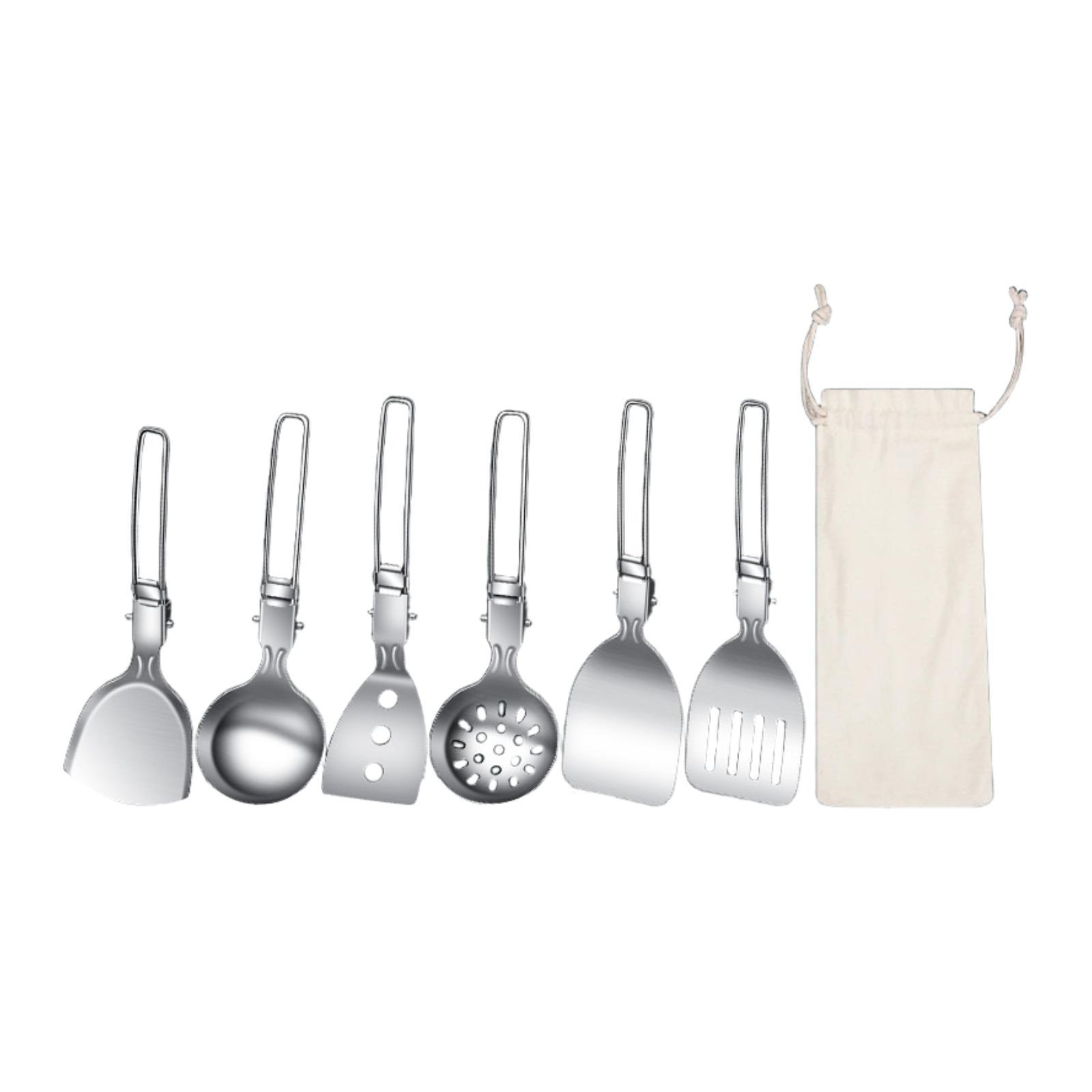 Camping Cooking Essentials Kit - 7 pezzi set di utensili da