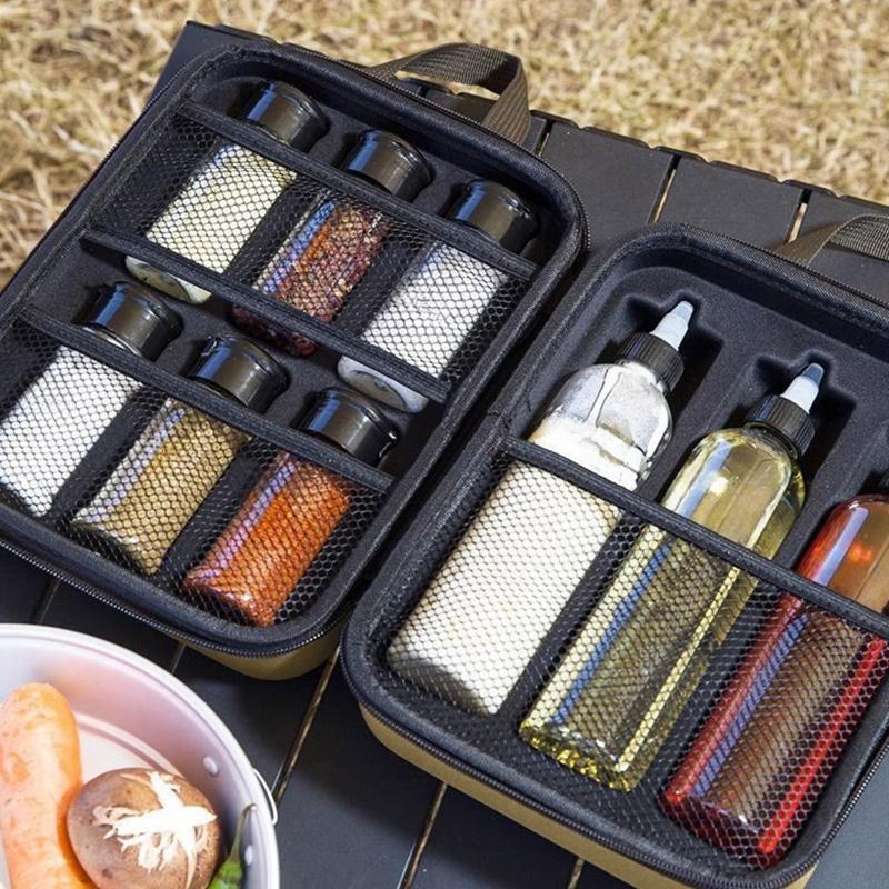 Camping Cooking Kit Box - Set bottiglie per condimenti da campeggio