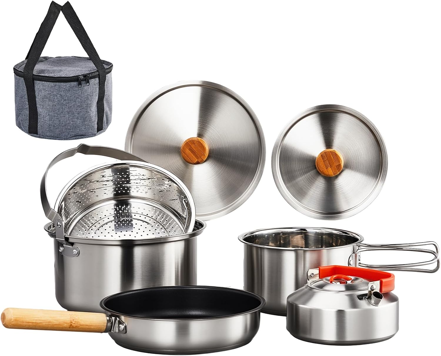 Camping Cooking Set Lightweight - Set di 6 utensili da cucina,