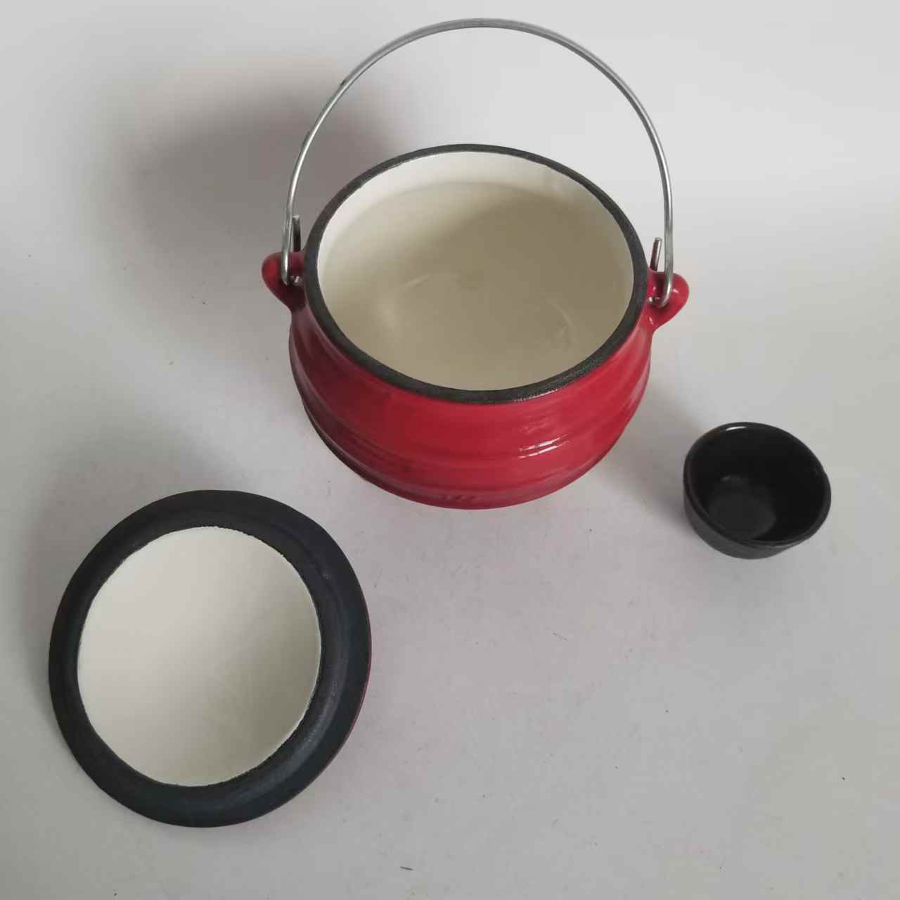 Camping Cooking Dutch Oven - Pentola in Ghisa Smaltata con 3