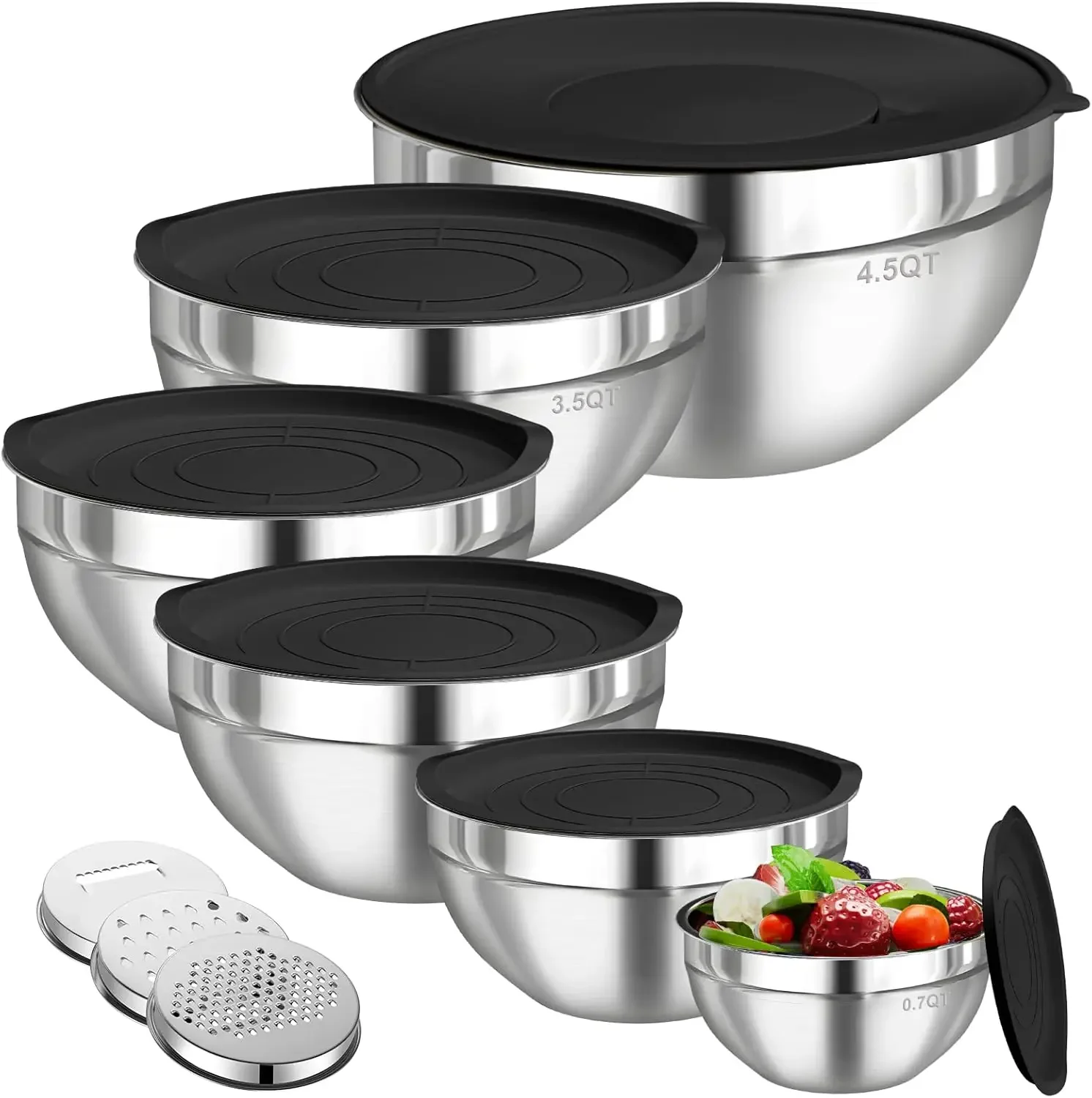 Camping Cooking Tool Set - Set di 6 Ciotole in Acciaio