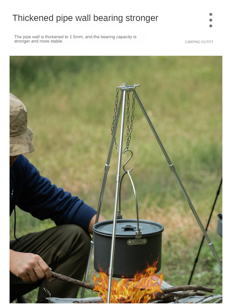 Campeggio falò treppiede suppo - Camping Cooking Tripod recensione e prezzo