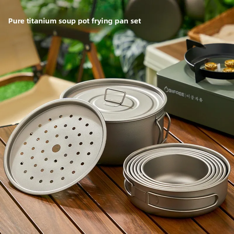 Set di pentole da esterno in t - Camping Cooking Set Lightweight recensione e prezzo