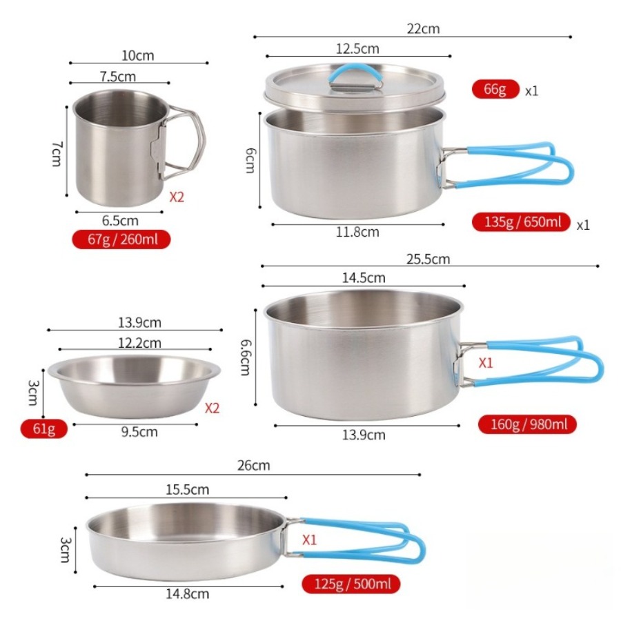 Set da 8 pezzi di utensili da  - Camping Cooking Kettle recensione e prezzo